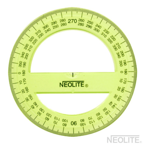 TRANSPORTADOR 360° BISELADO 10CM NEOLITE1