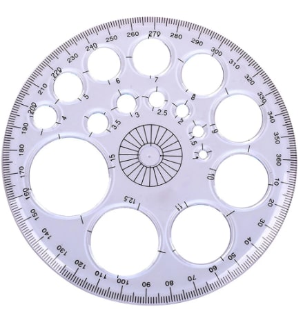 TRANSPORTADOR PARA CÍRCULOS 360° 12CM1