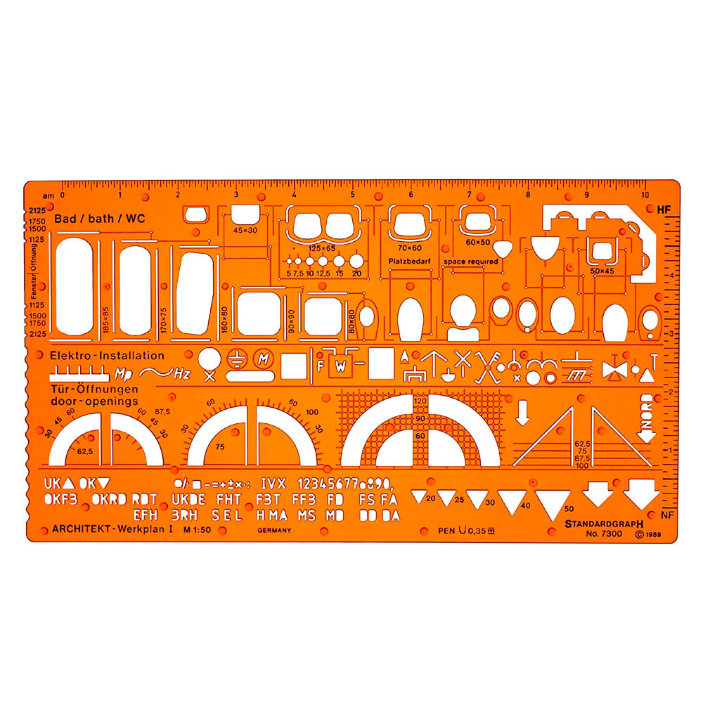 PLANTILLA SANITARIA 1:50 STANDARDGRAPH 73001