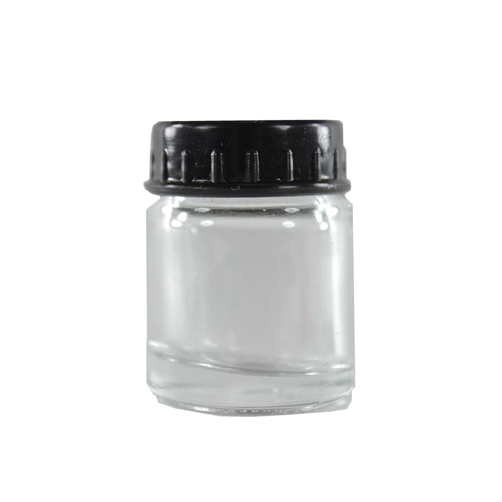 FRASCO DE VIDRIO CON TAPA ROSCA DE 20ML PARA AEROGRAFO1