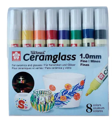 MARCADORES CERAMGLASS PORCELANA Y VIDRIO 1.0MM 8 COLORES1