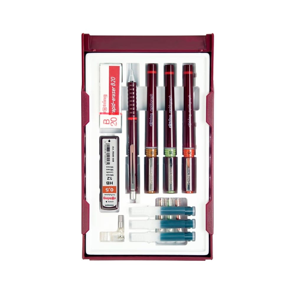TIRALINEA RECARGABLE RAPIDOGRAPH ROTRING  0.25/0.35/0.5 MM + 11