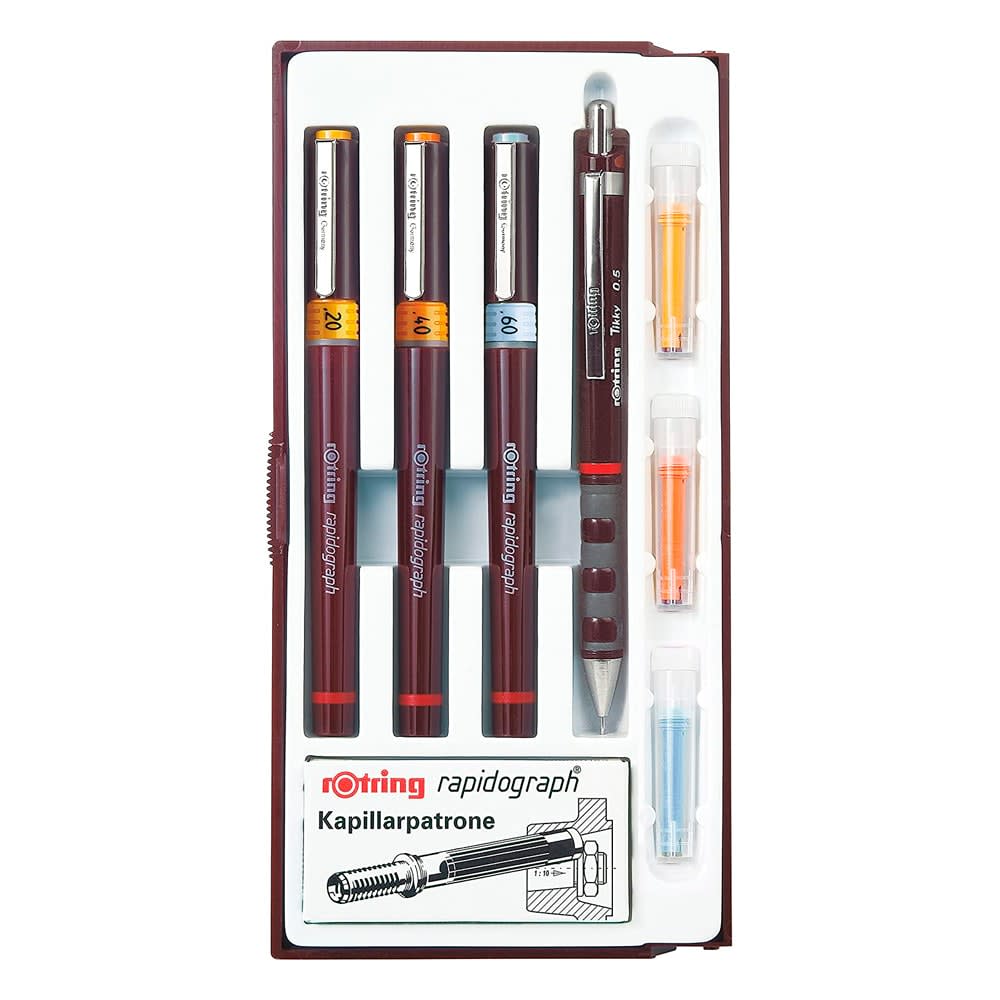 TIRALINEA RECARGABLE RAPIDOGRAPH ROTRING JUNIOR SET 0.2/0.4/0.6 MM1