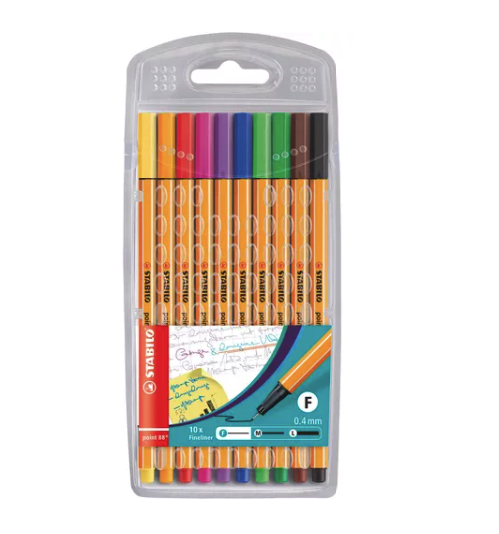 SET STABILO 10 POINT 88 0.4 MM 10 COLORES1