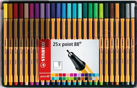 SET STABILO 25 POINT 88 0.4MM 25 COLORES2
