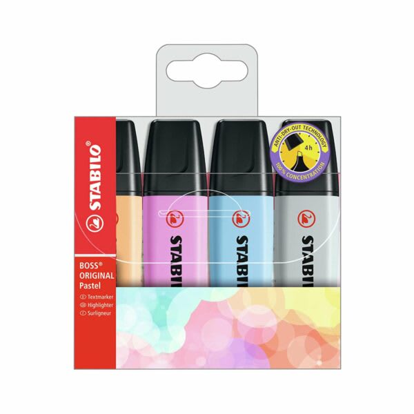 SET DESTACADORES PASTEL 4 COLORES 70/4-4 BOSS STABILO2