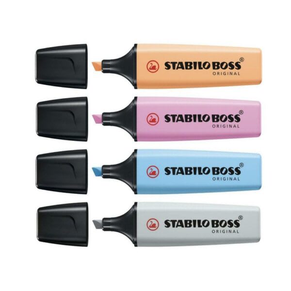 SET DESTACADORES PASTEL 4 COLORES 70/4-4 BOSS STABILO1