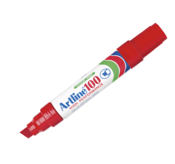 MARCADOR 100 PERMANENTE BISELADO ROJO1