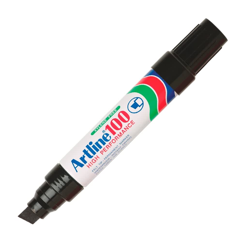 MARCADOR 100 PERMANENTE BISELADO NEGRO1