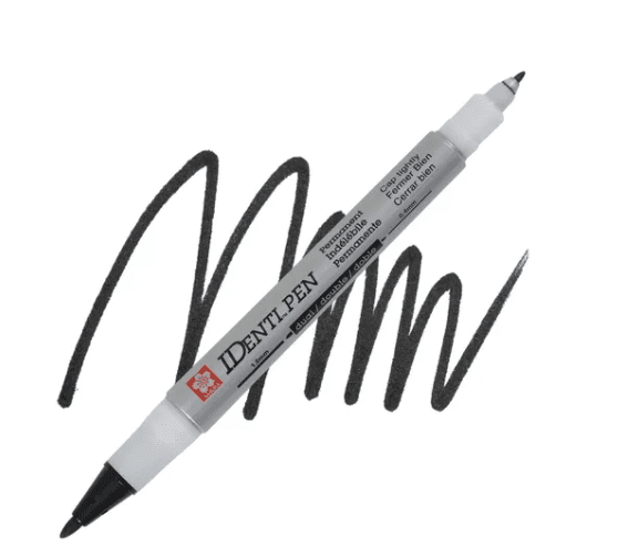 MARCADOR PERMANENTE DOBLE PUNTA IDENTIPEN NEGRO SAKURA1