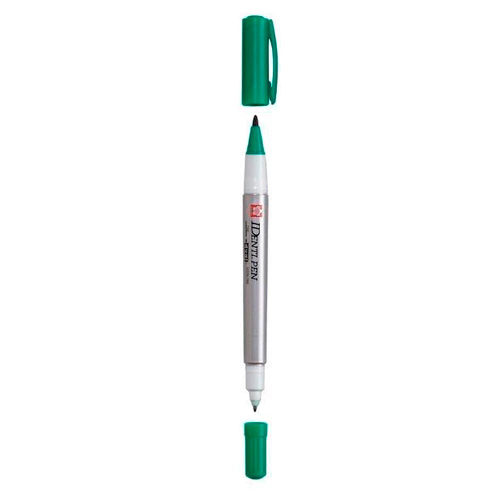 MARCADOR PERMANENTE DOBLE PUNTA IDENTIPEN VERDE SAKURA1