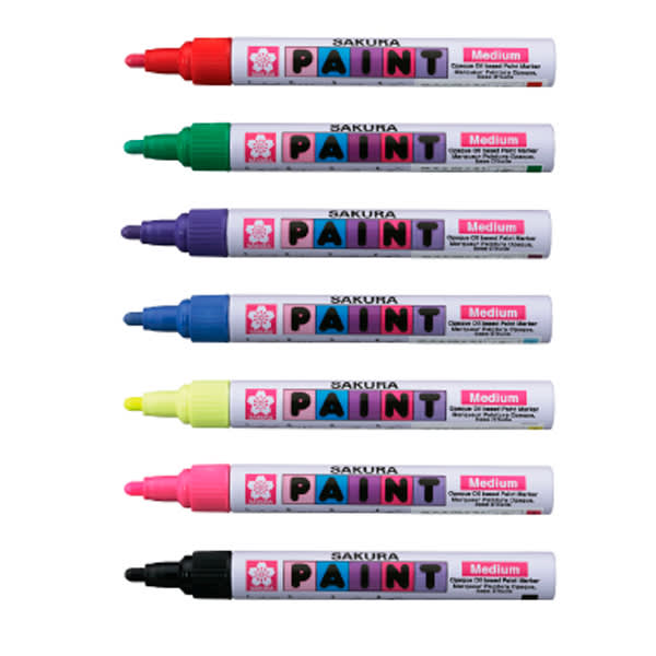 PLUMÓN SAKURA DE PINTURA AL ÓLEO PAINT PUNTA MEDIA VERDE AMARILLO1
