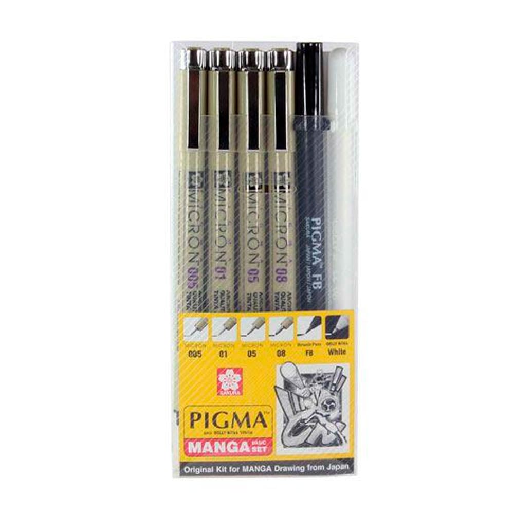 SET TIRALÍNEAS PIGMA MICRON MANGA BASIC (6UN) SAKURA1