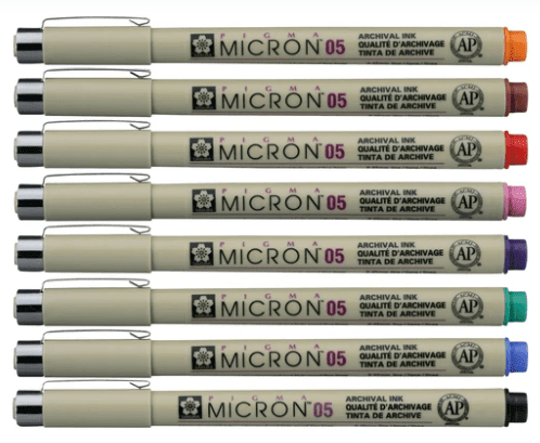 SET TIRALÍNEAS PIGMA MICRON 05 8 COLORES SAKURA1