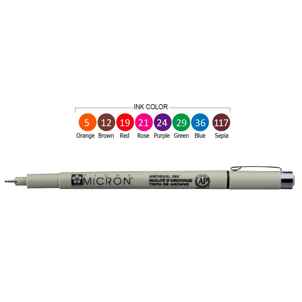 SET TIRALÍNEAS PIGMA MICRON 05 8 COLORES SAKURA2