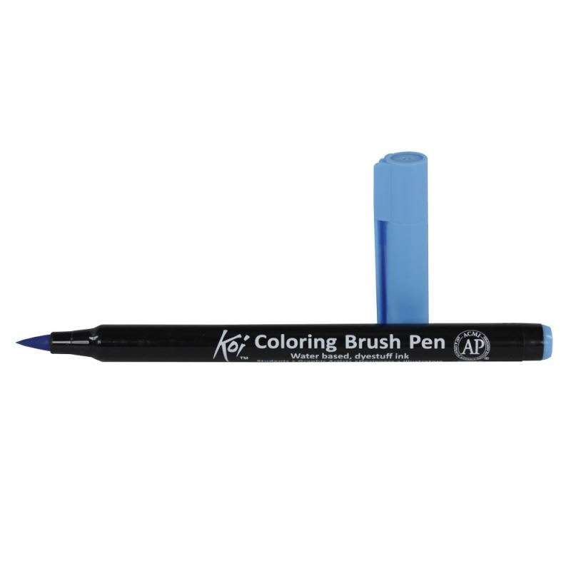 MARCADOR ACUARELABLE SAKURA KOI COLORING BRUSH AZUL ACERO1