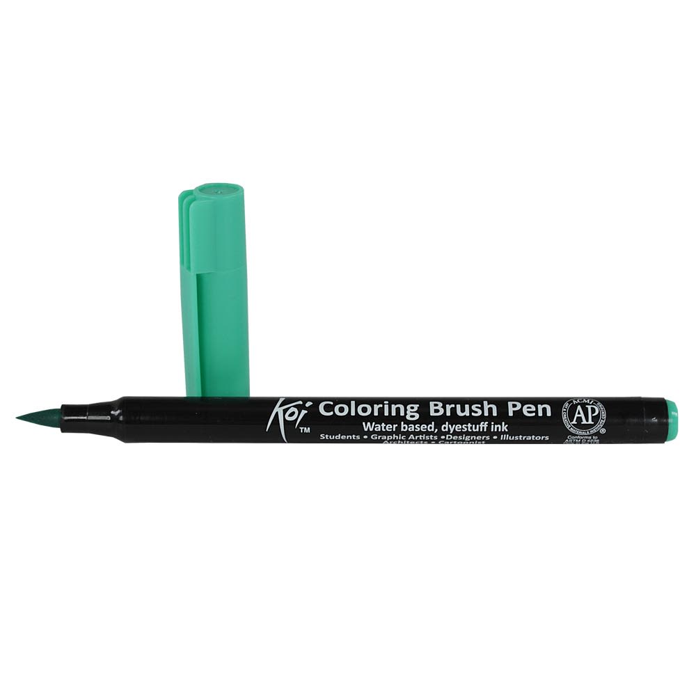MARCADOR ACUARELABLE SAKURA KOI COLORING BRUSH AZUL VERDE CLARO1
