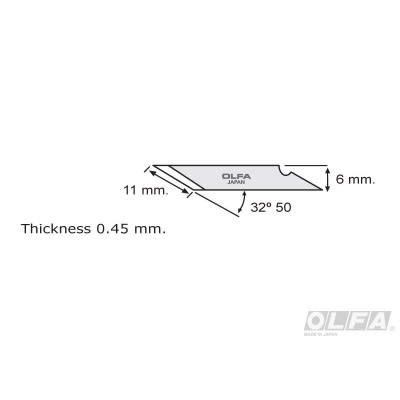 CUCHILLO BISTURÍ AK-1/5B TIPO LÁPIZ 32.8° + 5 REPUESTOS OLFA1