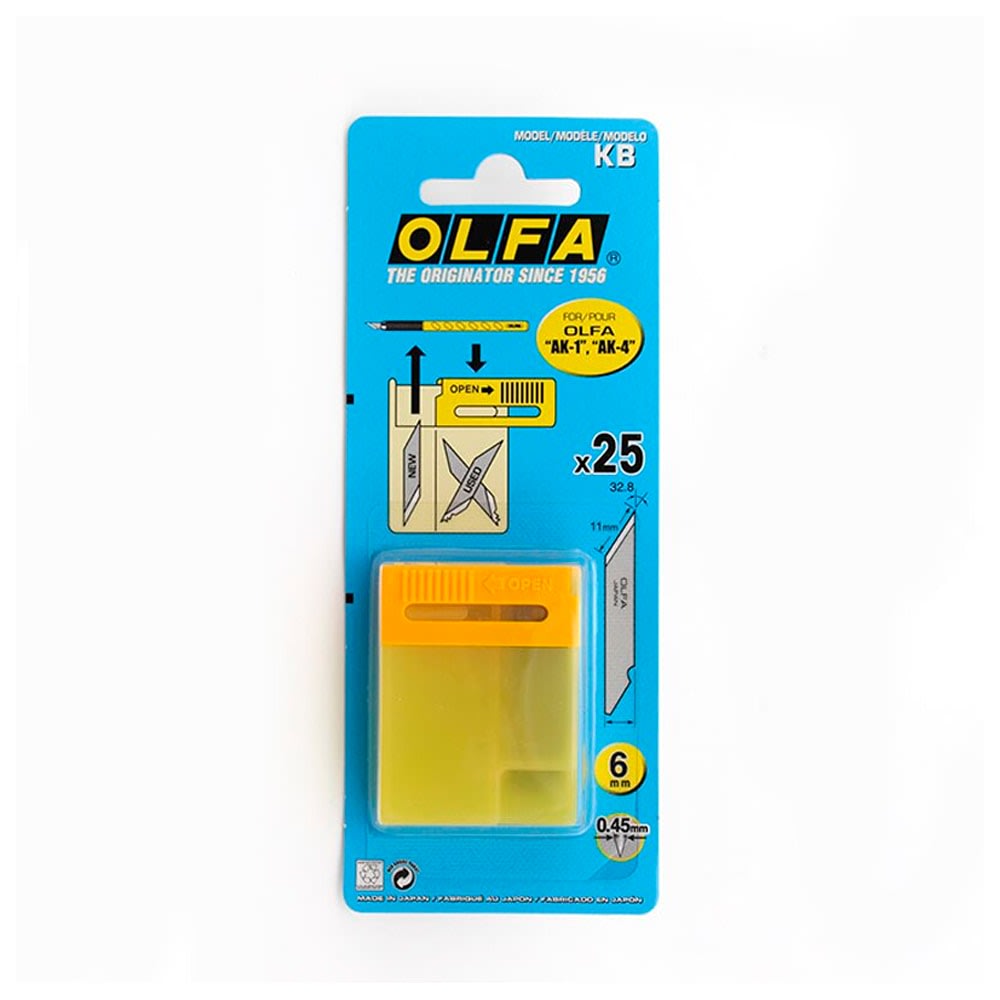 REPUESTO KB PARA CUCHILLO BISTURÍ AK-1/AK-4/SC-1 (25UN) OLFA1