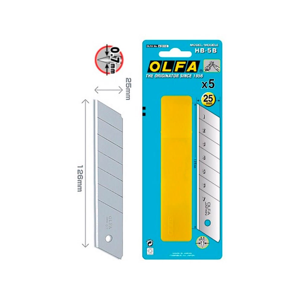 REPUESTO PARA CUCHILLO HB-5B  25MM (5UN)1
