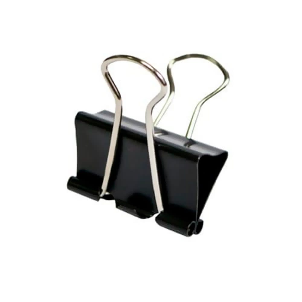 DOBLE CLIP METÁLICO 25MM NEGRO (12UN) ADIX1