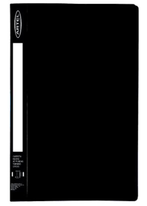 CARPETA PLÁSTICA NEGRA C/ 20 FUNDAS OFICIO ARTEL1