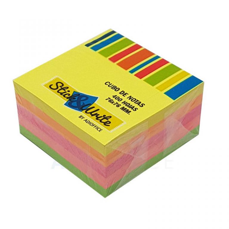 NOTAS ADHESIVAS 50X50MM MIX NEON 250HJ STICK&WRITE1