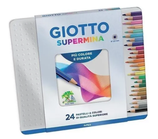 LÁPICES DE COLORES SUPERMINA 24 COLORES (LATA) GIOTTO1