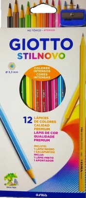 LÁPICES DE COLORES STILNOVO 12 COLORES GIOTTO1