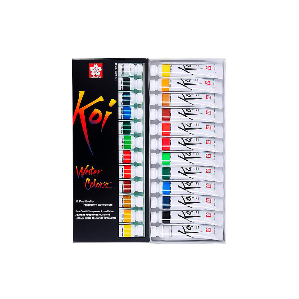 ACUARELA SAKURA EN TUBO KOI WATER COLOR 12ML. SET 12 COLORES1