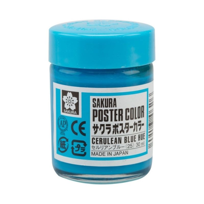 TEMPERA SAKURA PROFESIONAL POSTER COLOR 30 ML AZUL CERULEO1
