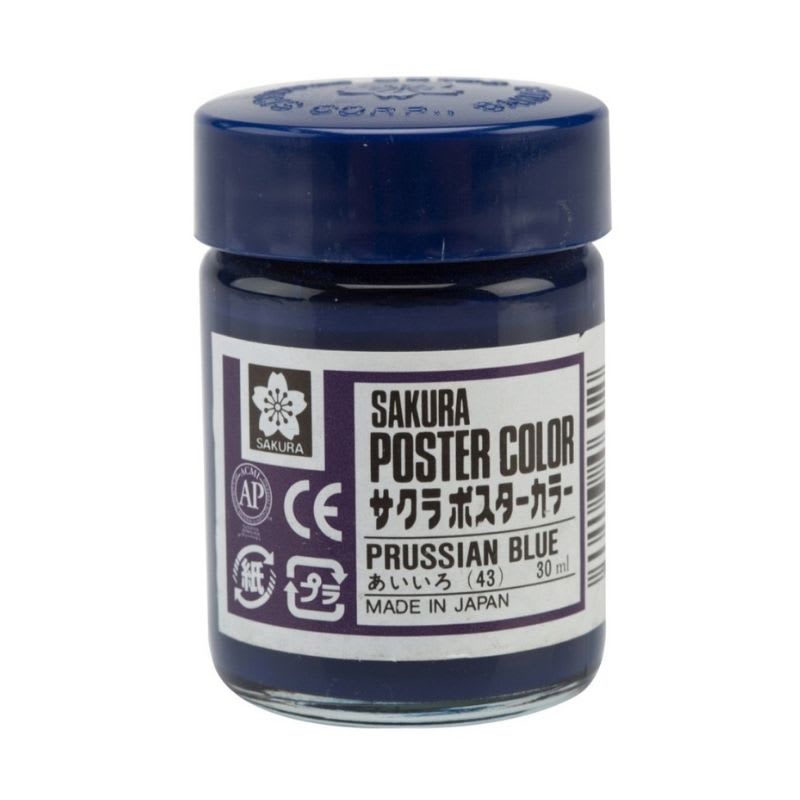 TEMPERA SAKURA PROFESIONAL POSTER COLOR 30 ML AZUL DE PRUSIA1
