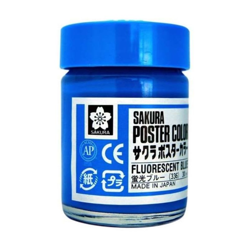 TEMPERA SAKURA PROFESIONAL POSTER COLOR 30 ML AZUL FLUORESCENTE1