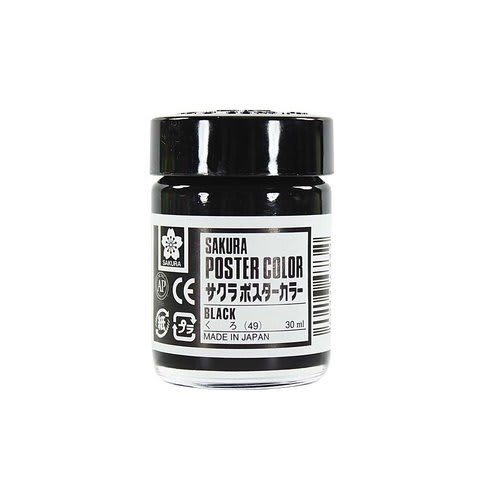 TEMPERA SAKURA PROFESIONAL POSTER COLOR 30 ML NEGRO1
