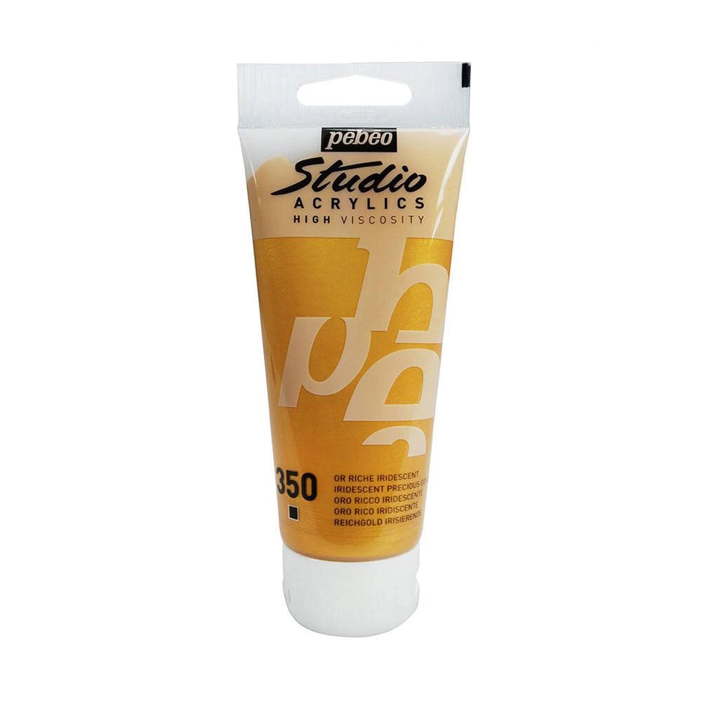 ACRÍLICO 100ML ORO RICO IRIDISCENTE (350) PEBEO1