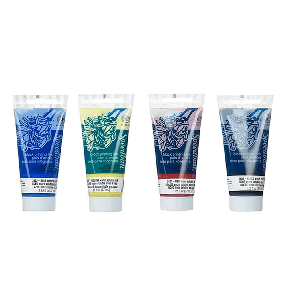 SET PINTURAS PARA XILOGRAFIA ACRÍLICO 37CC NEGRO,ROJO,AZUL Y AMARILLO1