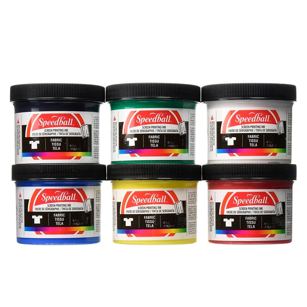 SET PRINCIPIANTES SERIGRAFÍA 6 PINTURAS OPACAS DE 118ML (NEGRO. ROJO. AZUL. BLANCO. AMARILLO. VERDE1