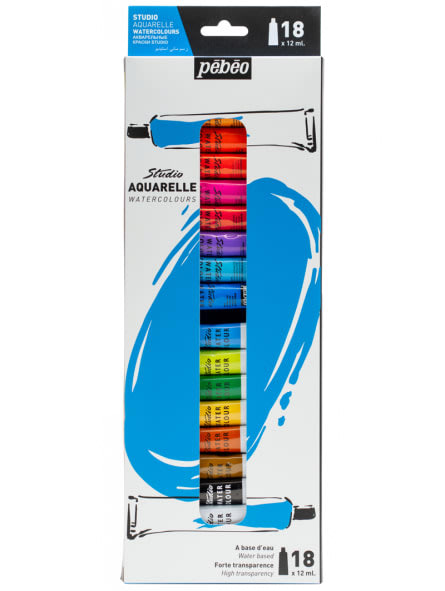 ACUARELA STUDIO 18 COLORES POMOS 12ML PEBEO1
