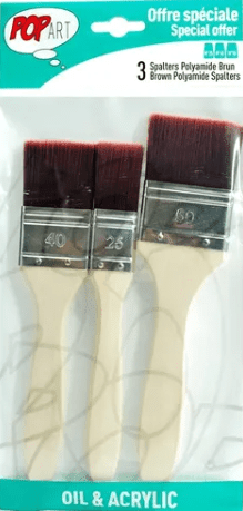 SET 3 BROCHAS POLIAMIDA DORADA N°25 40 501