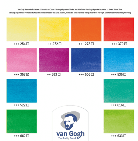 VAN GOGH SET ACUARELA 12 PASTILLAS COLORES VIBRANTES1