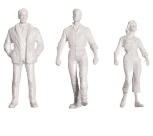 PACK DE 3 FIGURAS DE HOMBRES BLANCAS ESCALA 1:24 N°97126 JTT1