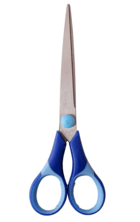 TIJERA ESCOLAR 16CM PUNTA CON FILO AZUL1