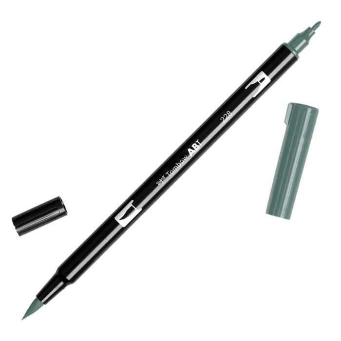 PLUMÓN TOMBOW PUNTA PINCEL 228  - GRAY GREEN DUAL BRUSH ABT1