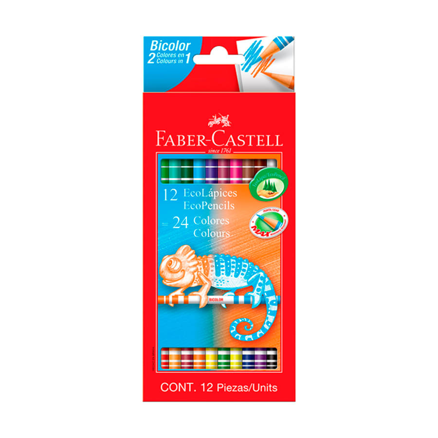 SET 12 ECOLÁPICES BICOLOR 24 COLORES FABER-CASTELL1