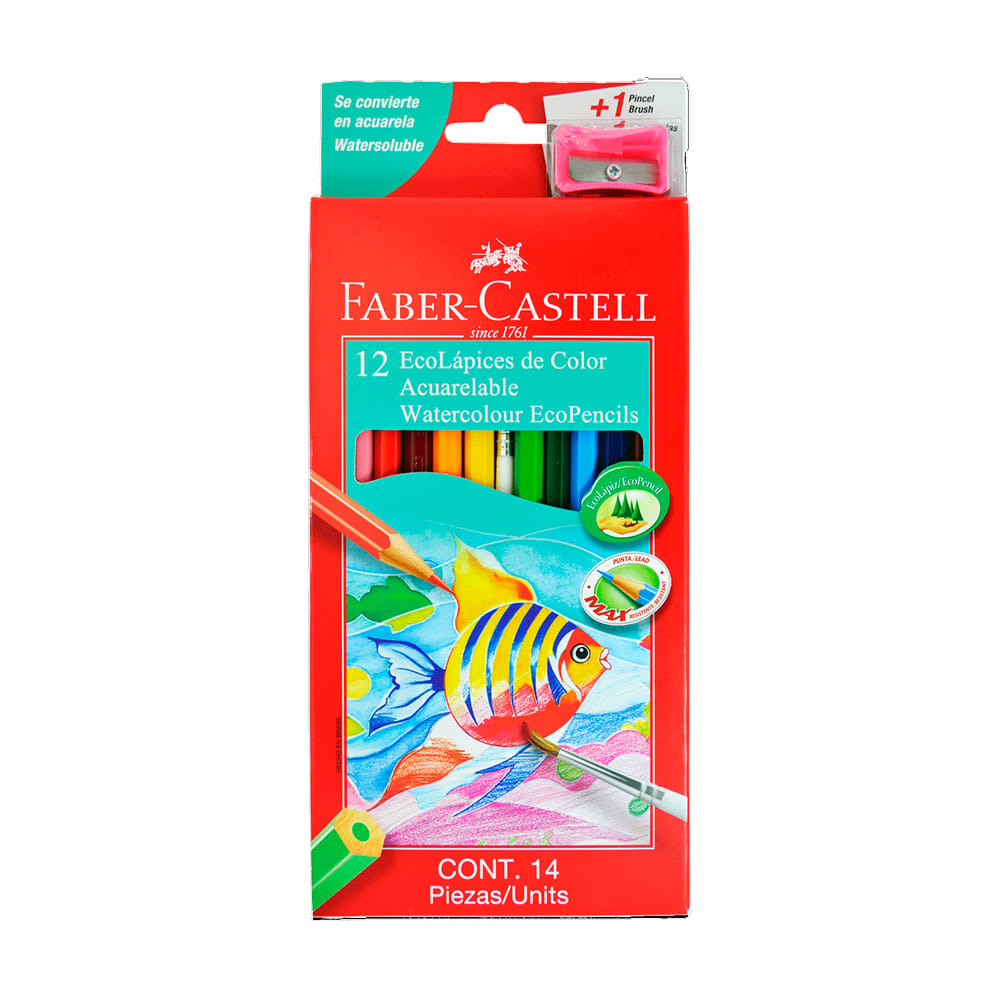 LÁPICES ACUARELABLES 12 COLORES FABER-CASTELL1