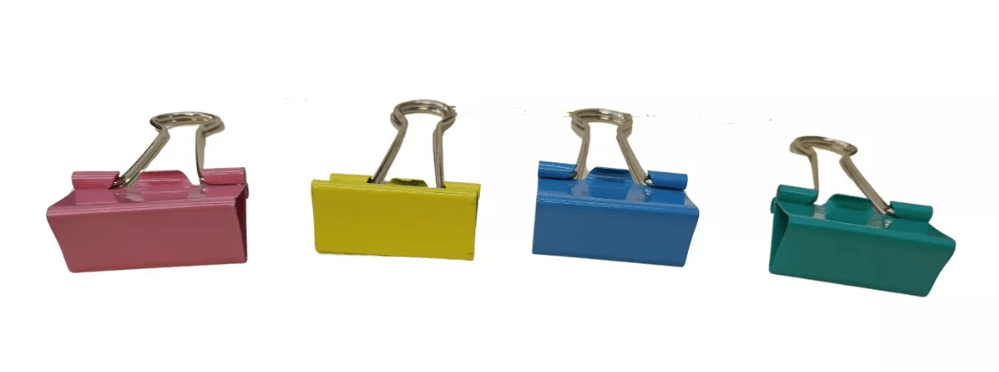 DOBLE CLIP METÁLICO 32MM PASTEL (12UN) HAND1