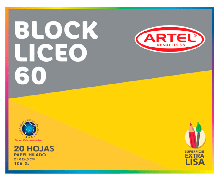 BLOCK LICEO 60 (106G) 21X26.5CM 20HJ ARTEL1