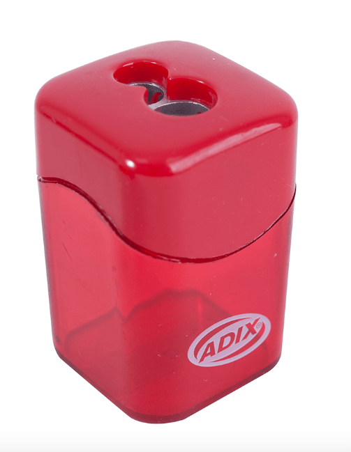 SACAPUNTAS METÁLICO DOBLE CON DEPÓSITO PLÁSTICO ADIX1