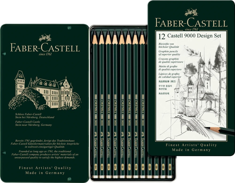 SET LÁPICES GRAFITOS 9000 DISEÑO (12UN) FABER-CASTELL2