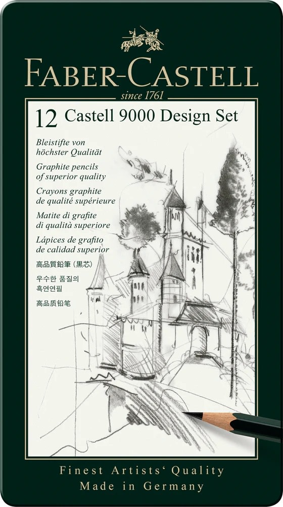 SET LÁPICES GRAFITOS 9000 DISEÑO (12UN) FABER-CASTELL1